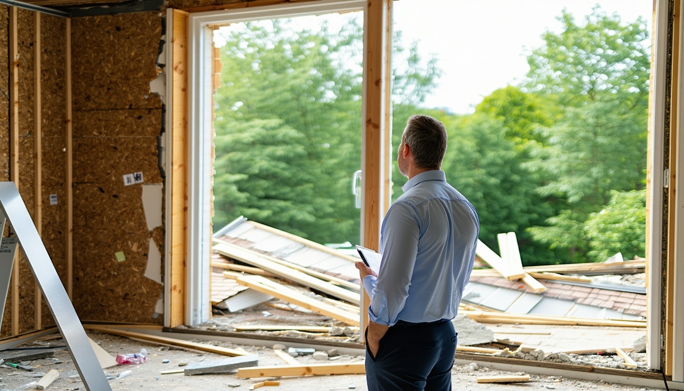 Public adjuster assessing property damage